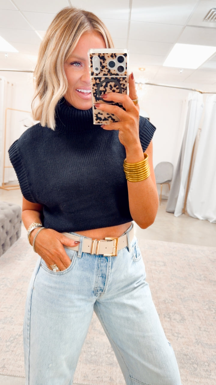 The Mira Turtle Neck Sweater-Black