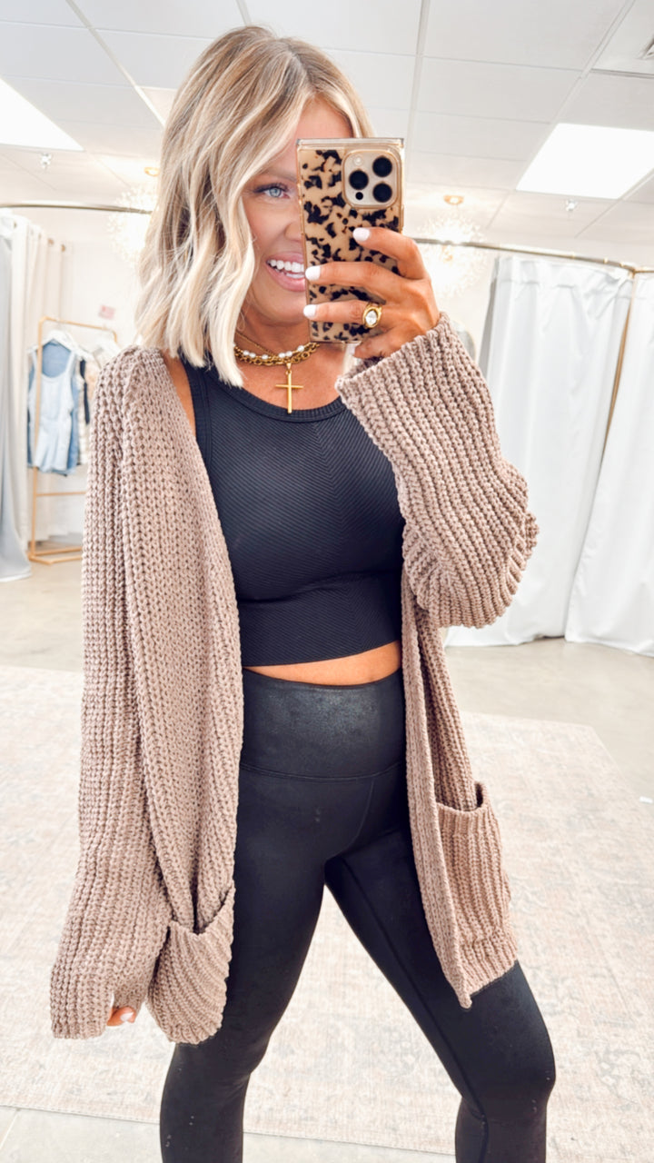 Hollow Pines Cardigan-Mocha
