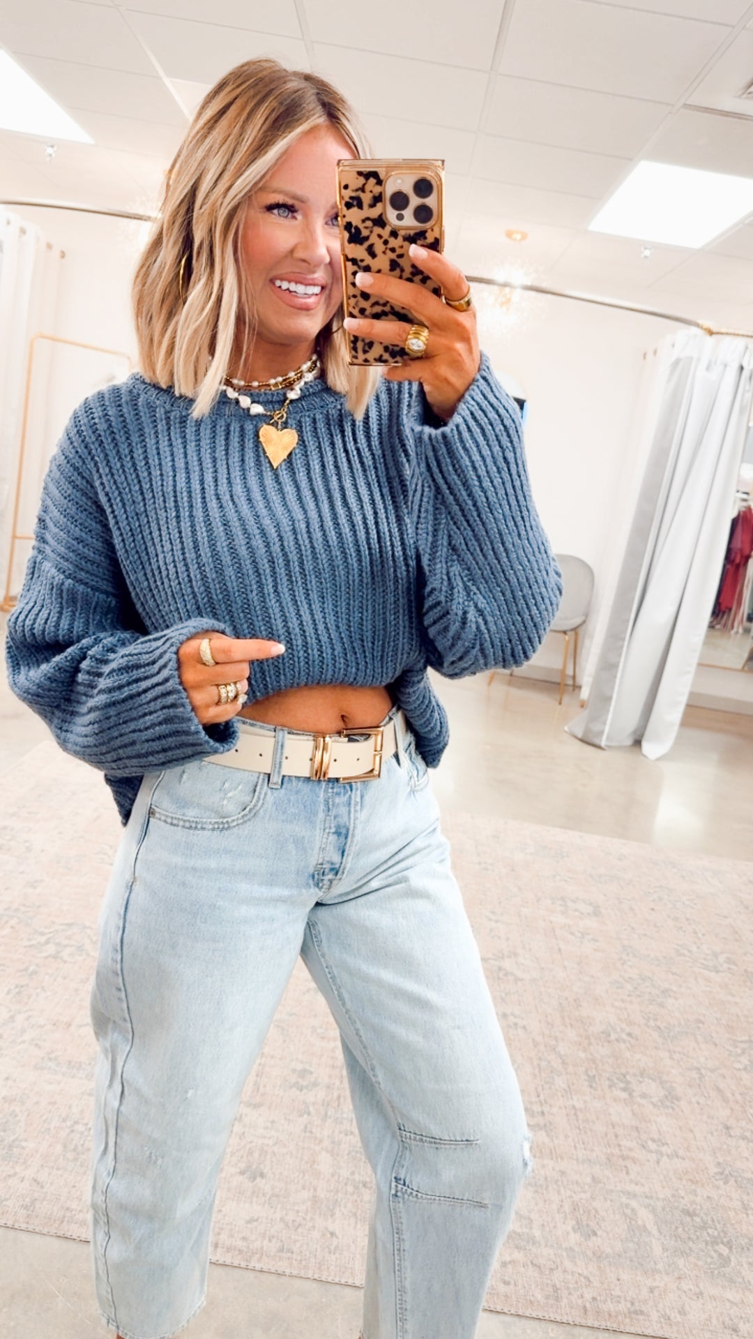 Simple & Sweet Boat Neck Sweater-Dusty Blue