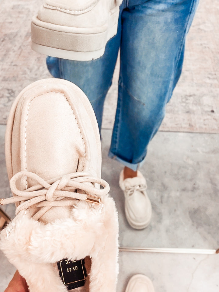 Tulsa Platform Mule-Bone Suede