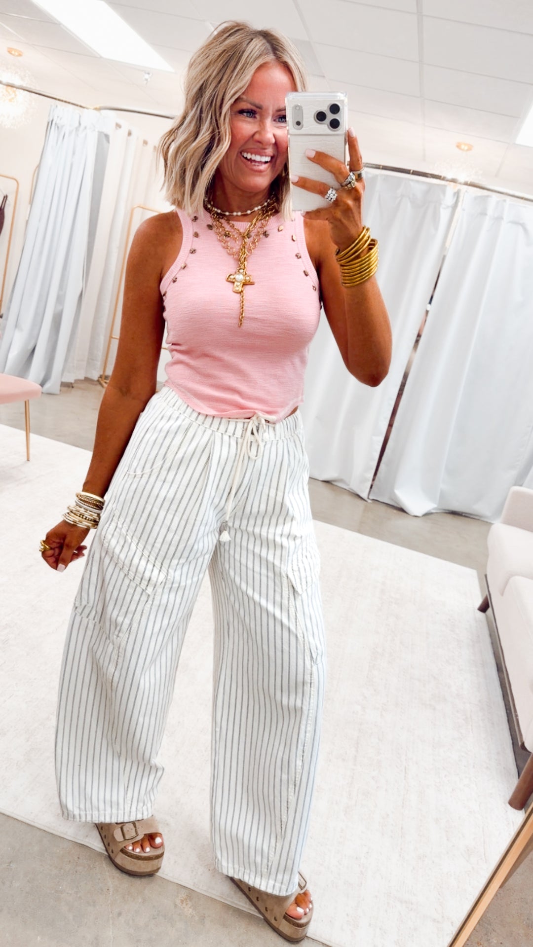 The Studded Crush Top-Pink