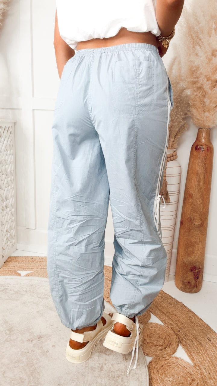 The Bow & Breeze Pants-Dusty Blue