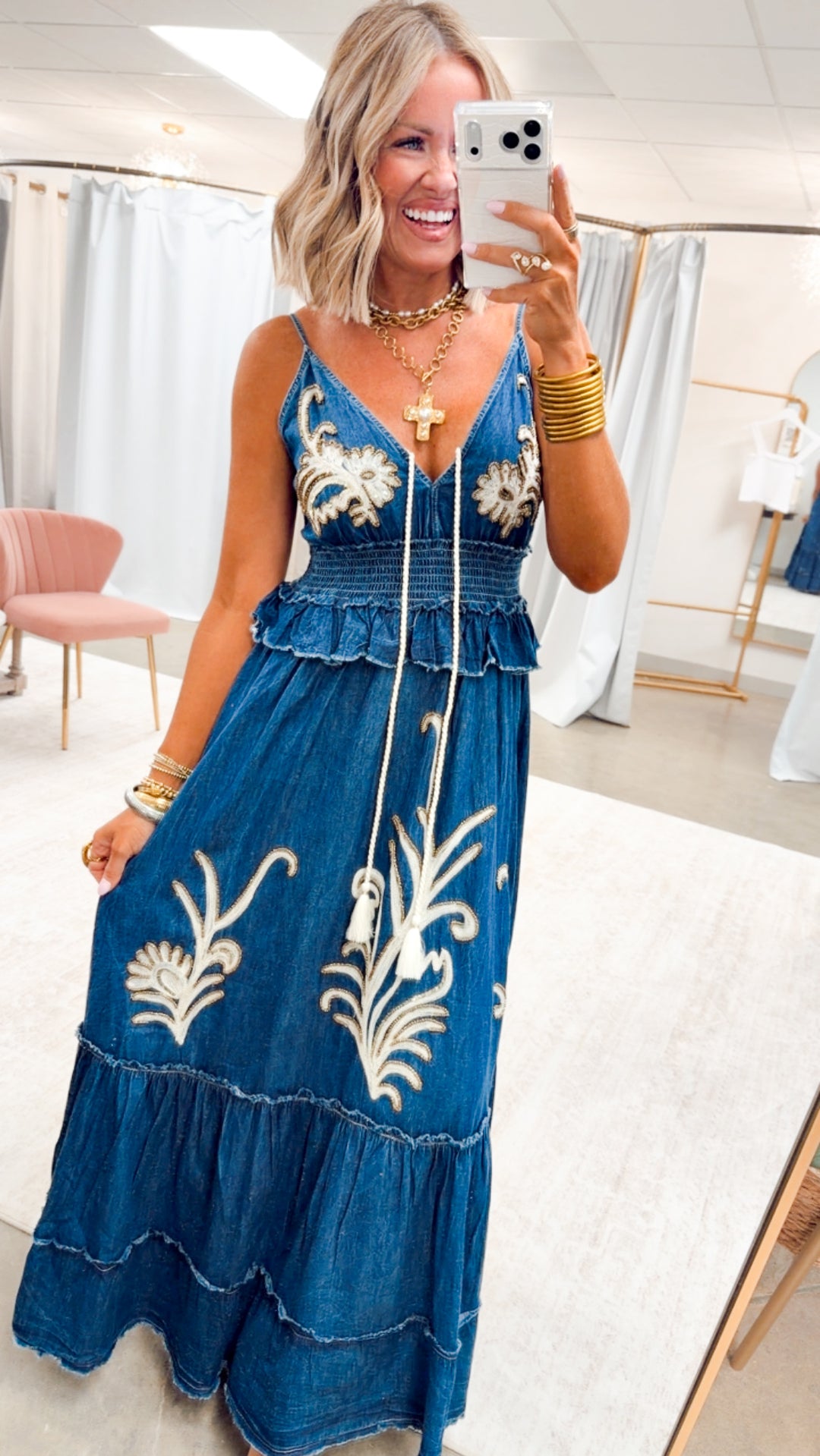 The Denim Reverie Dress-Dark