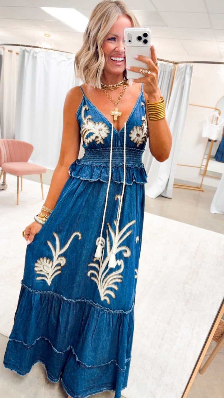 The Denim Reverie Dress-Dark
