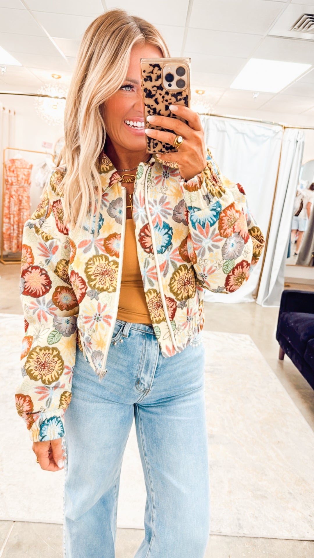 Vintage Vibes Cropped Floral Jacket