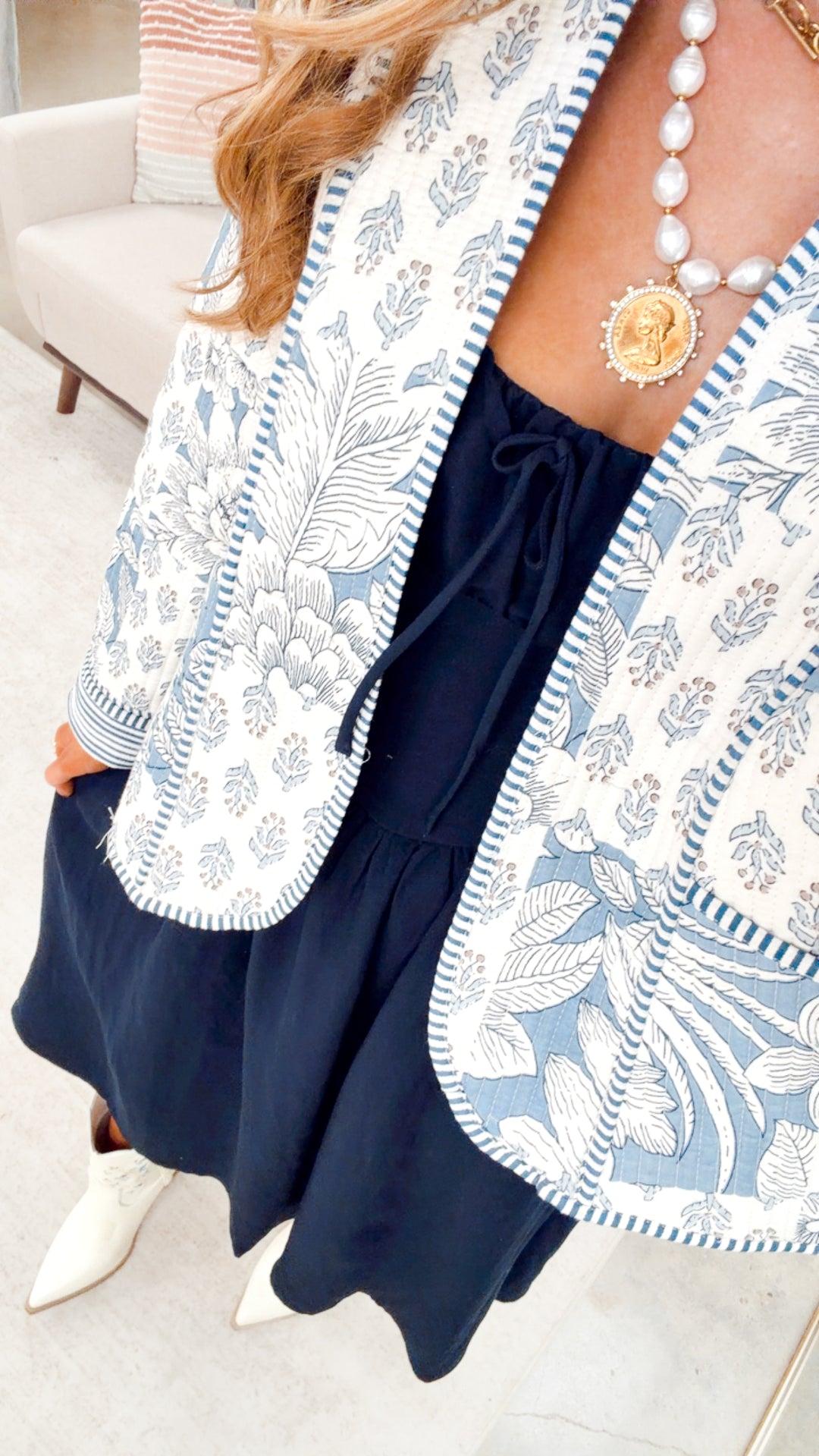The Sailor’s Knot Midi Dress-Navy