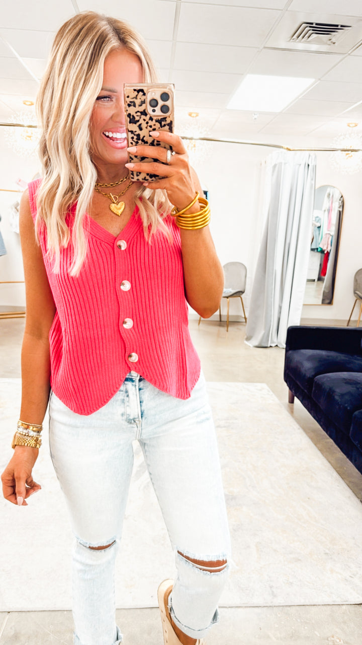 Vera Shoreline Vest- Fuchsia