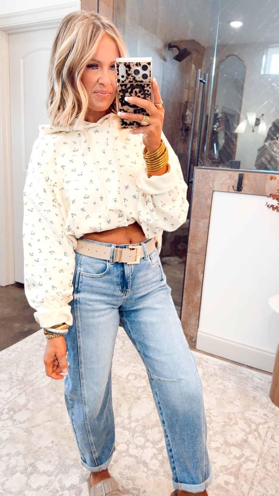 Floral French Terry Hoodie