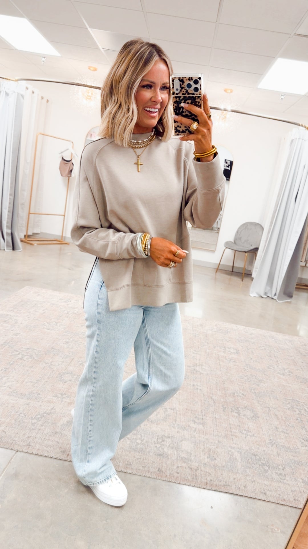 The Split Edge Pullover-Ash Mocha