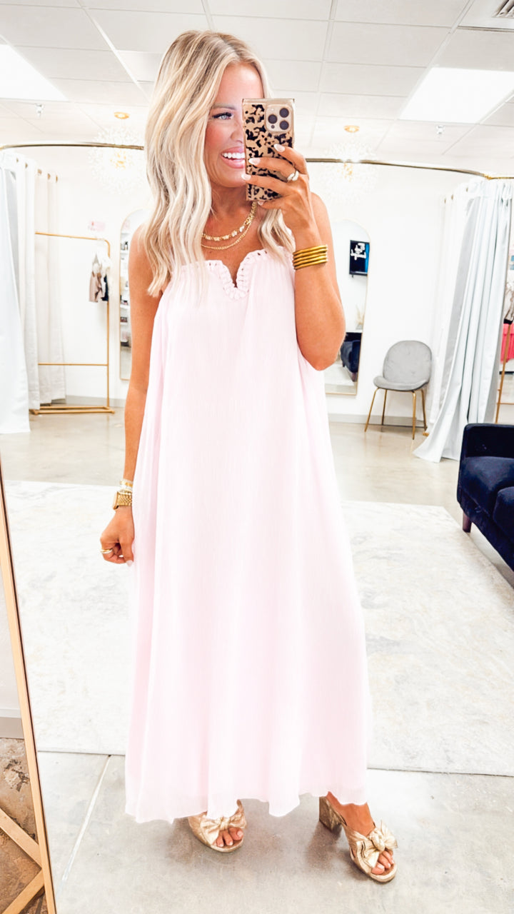 Summer Breeze Midi Dress-Lt Pink
