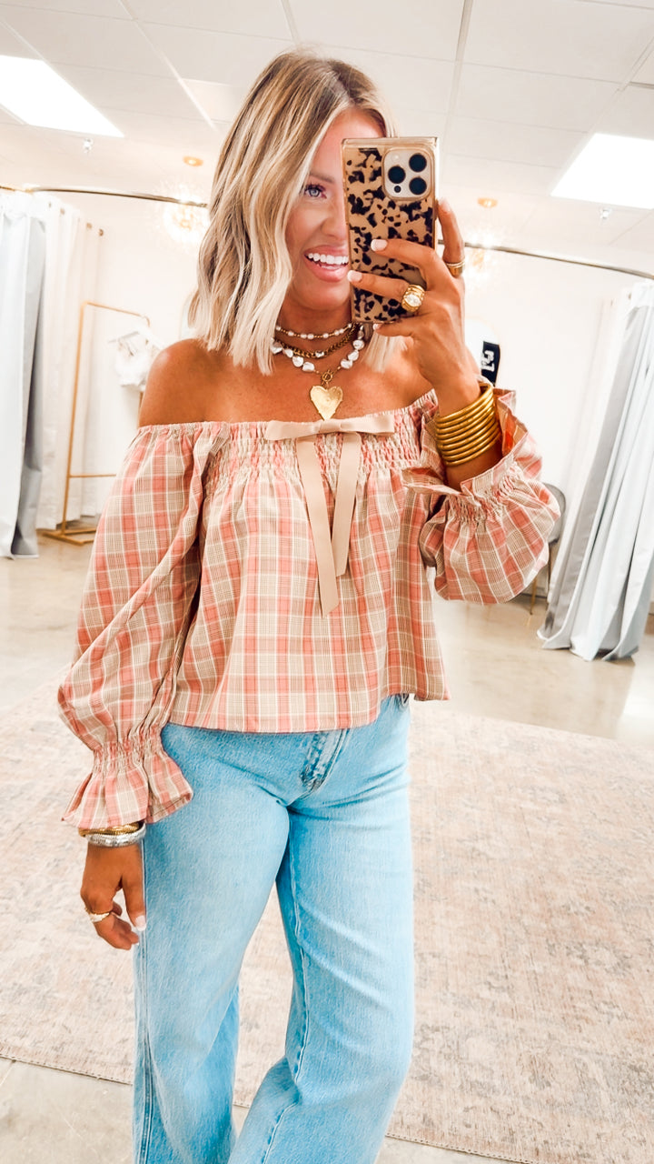 Sweetheart Plaid Top