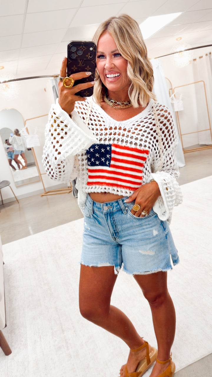 The All-American Sweater Top-Ivory
