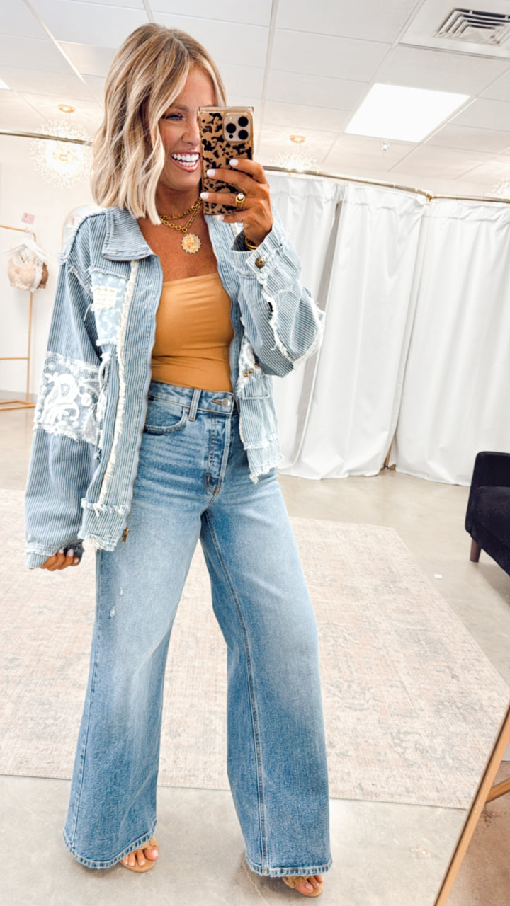 Striped Denim Twill Jacket