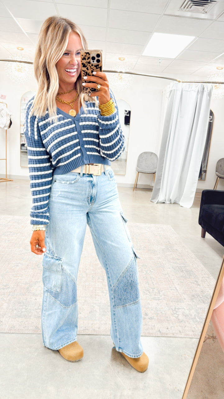 Harbor Striped Cardigan Top