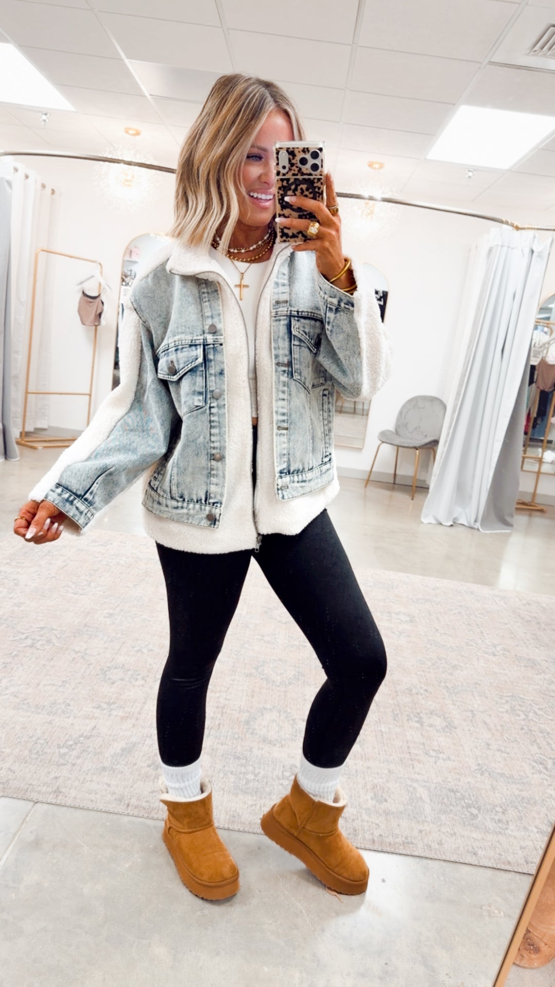 The Teddy & Denim Mixed Media Jacket