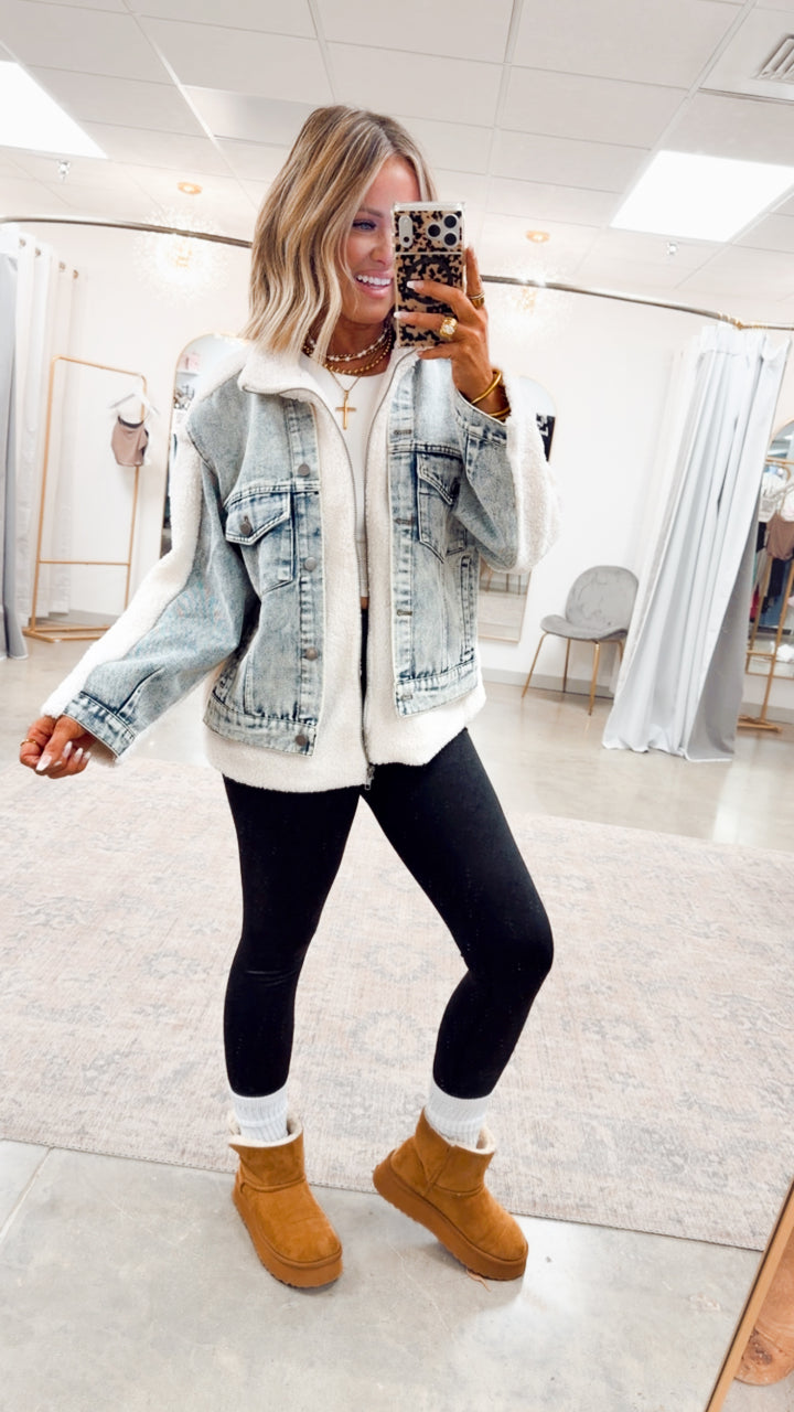 The Teddy & Denim Mixed Media Jacket