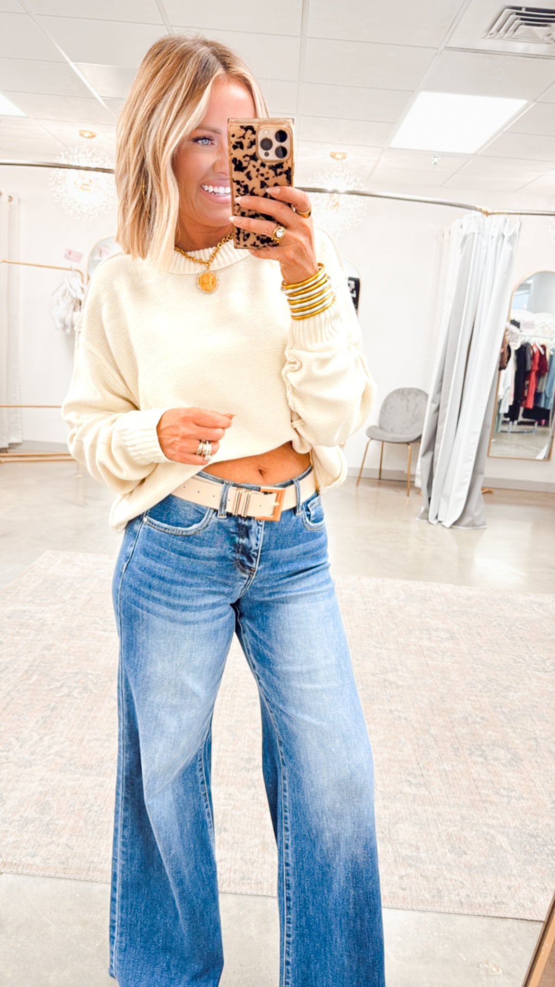 Emma Cropped Sweater-Cream