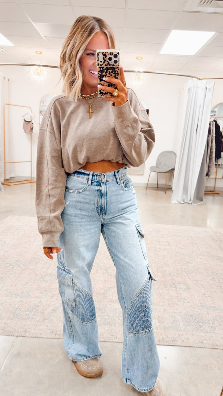 The Soft Ribbed Pullover- Dusty Mocha