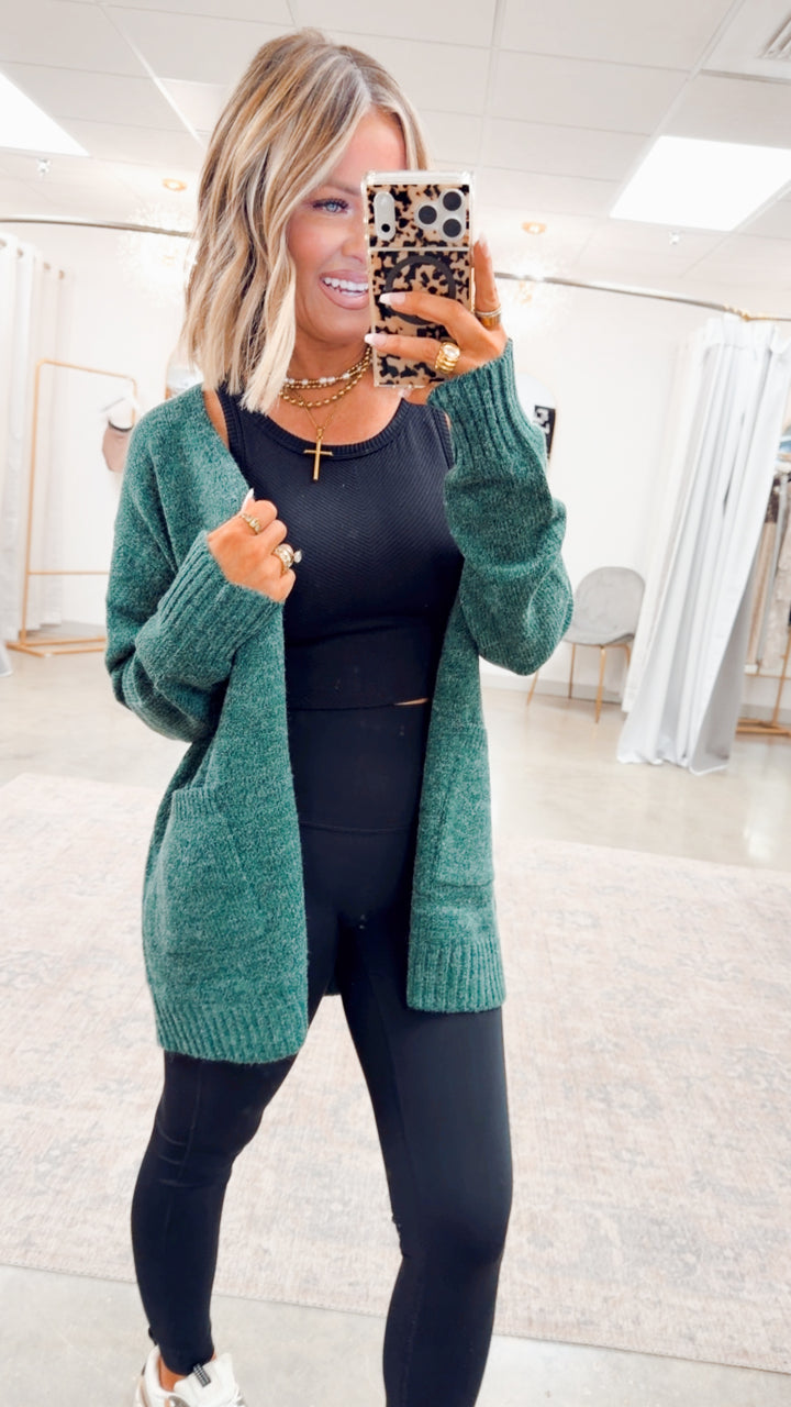 Brixton Sweater Cardigan-Green