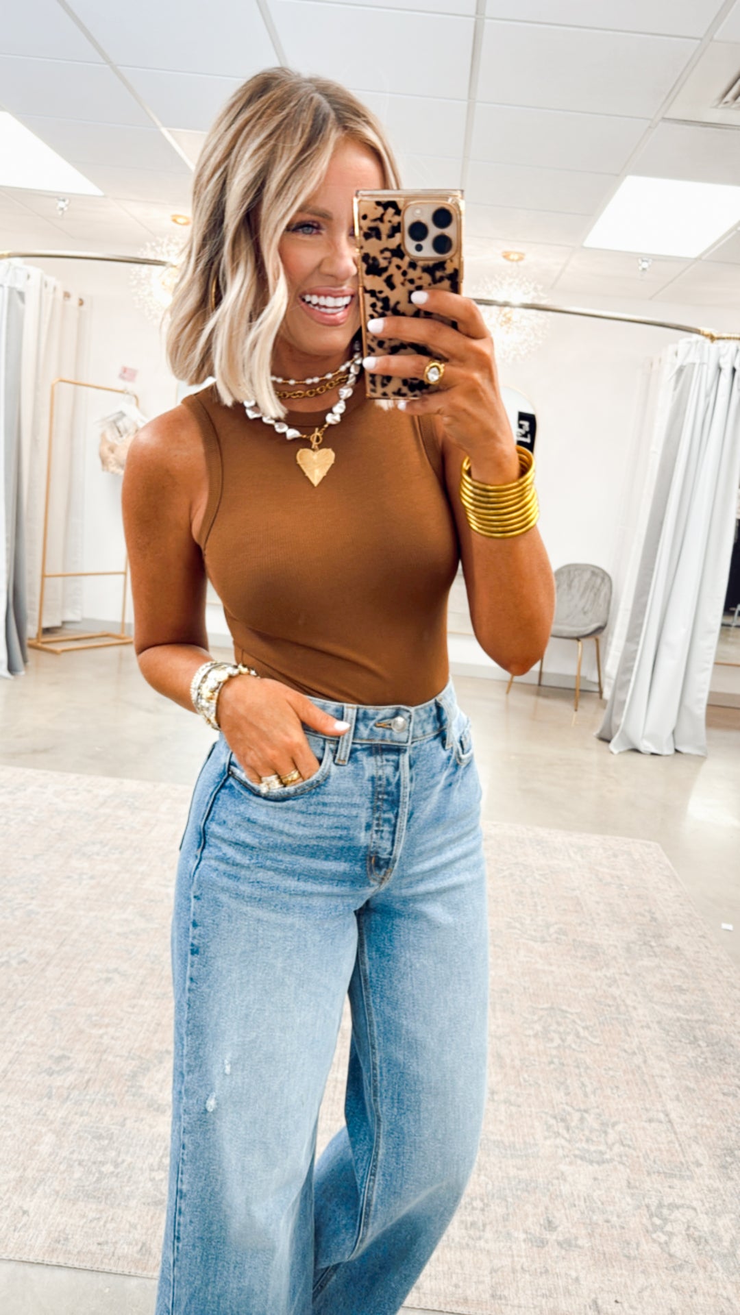 Cozy Slate Bodysuit-Brown