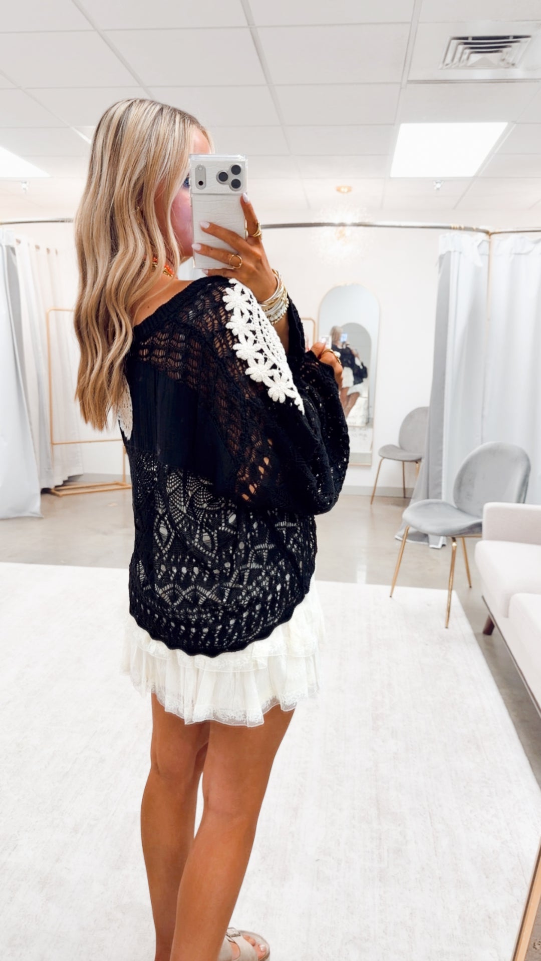Luna Crochet Top-Black