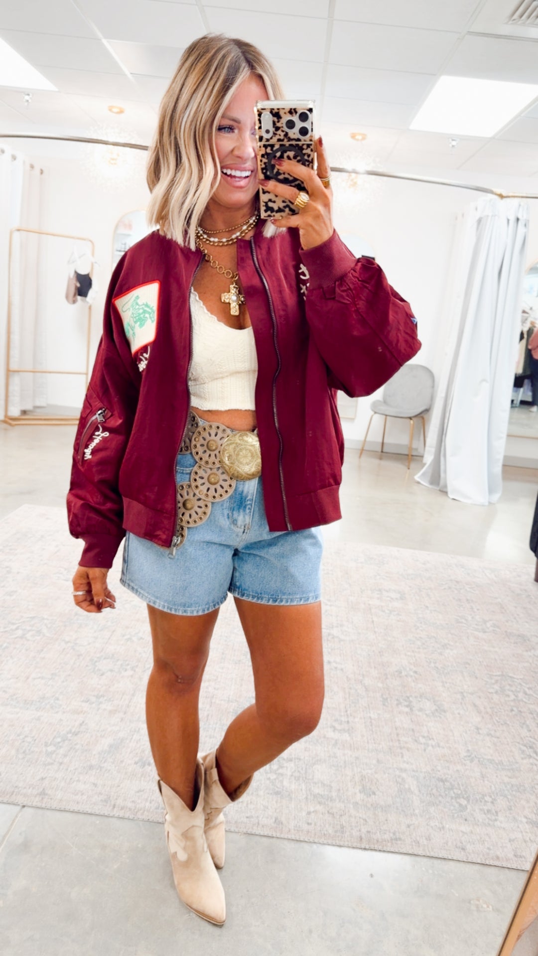 West League Bomber Jacket-Burgundy