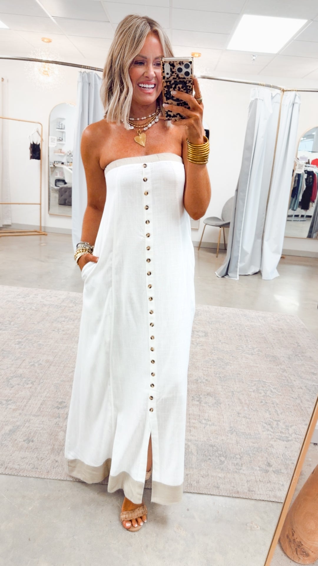 Florence Strapless Maxi-Off White