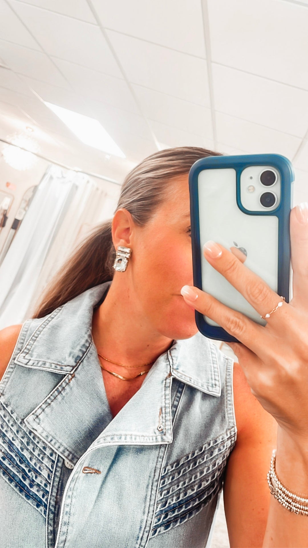Crystal Gem Stud Earrings