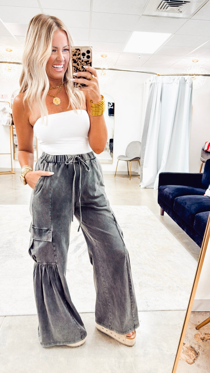 Effortless Cargo Pants-Black