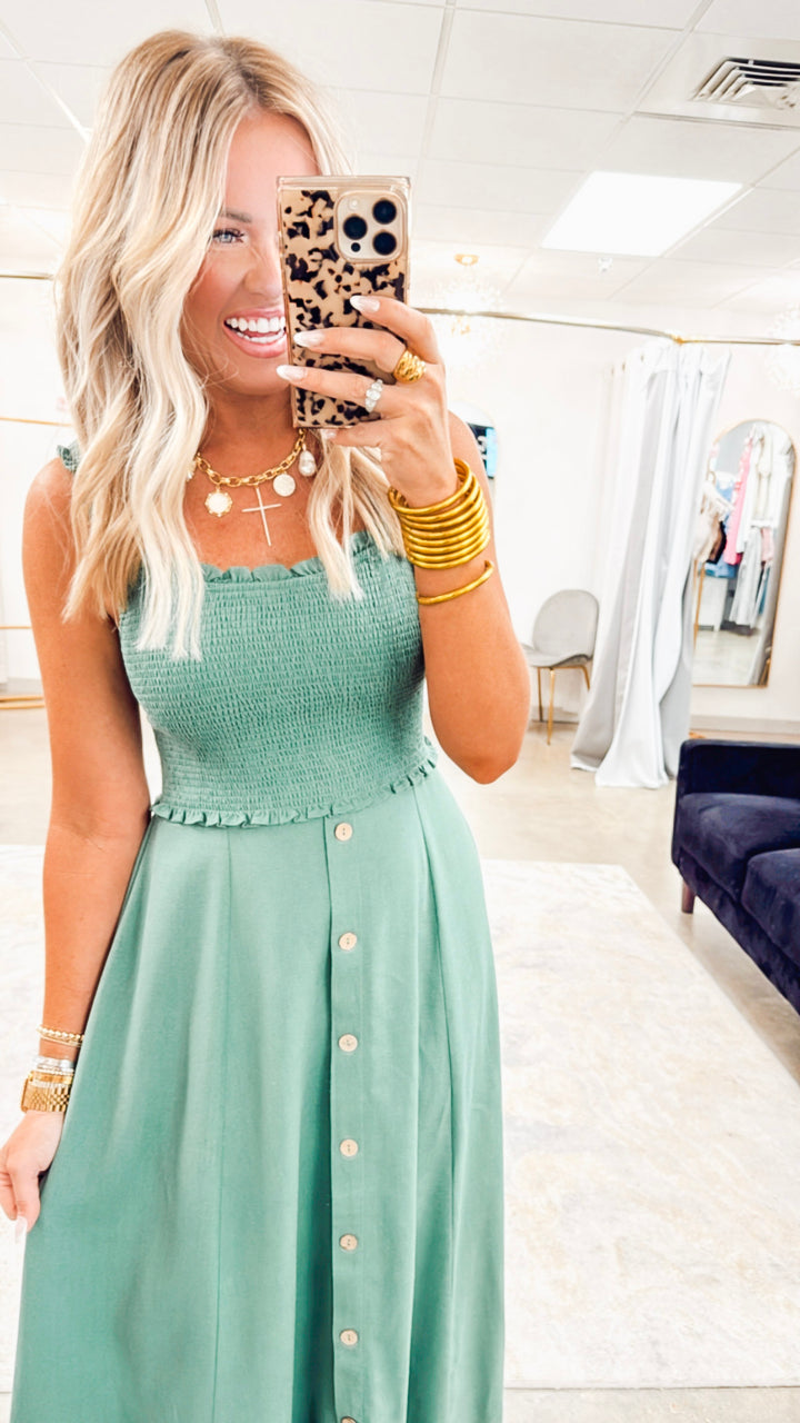 The Clara Smocked Midi Dress