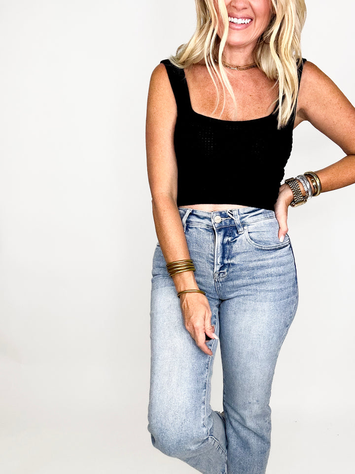 Boho Crochet Knit Crop Tank Top