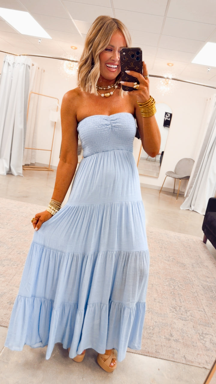 The Southern Charm Maxi Dress-Powder Blue