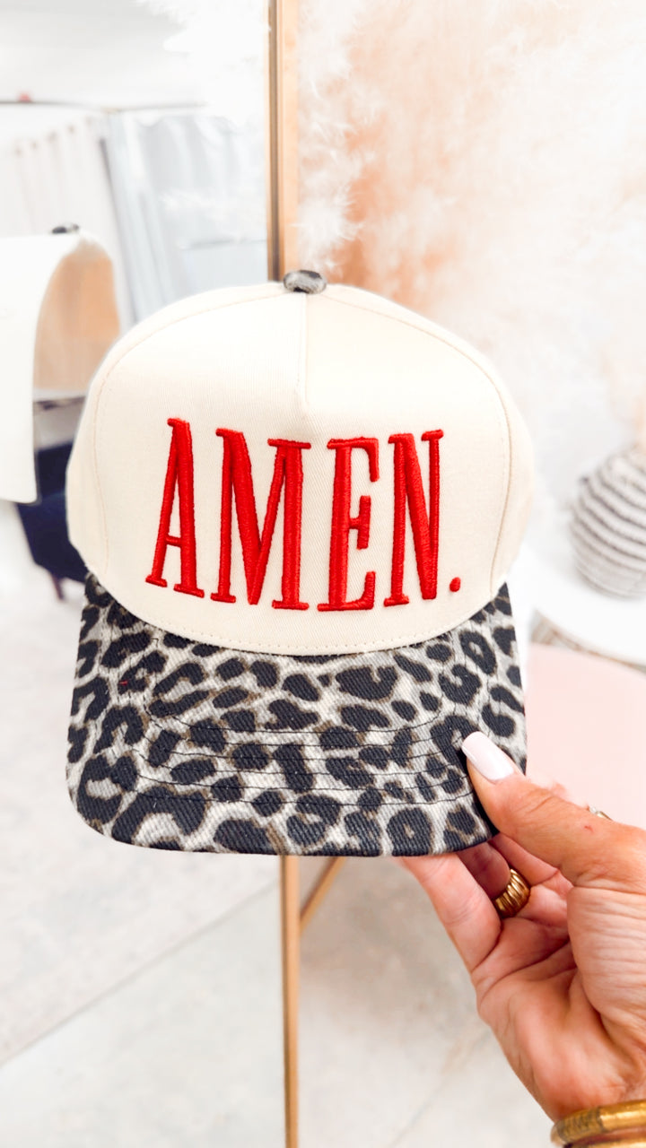 Amen Leopard Trucker Hat