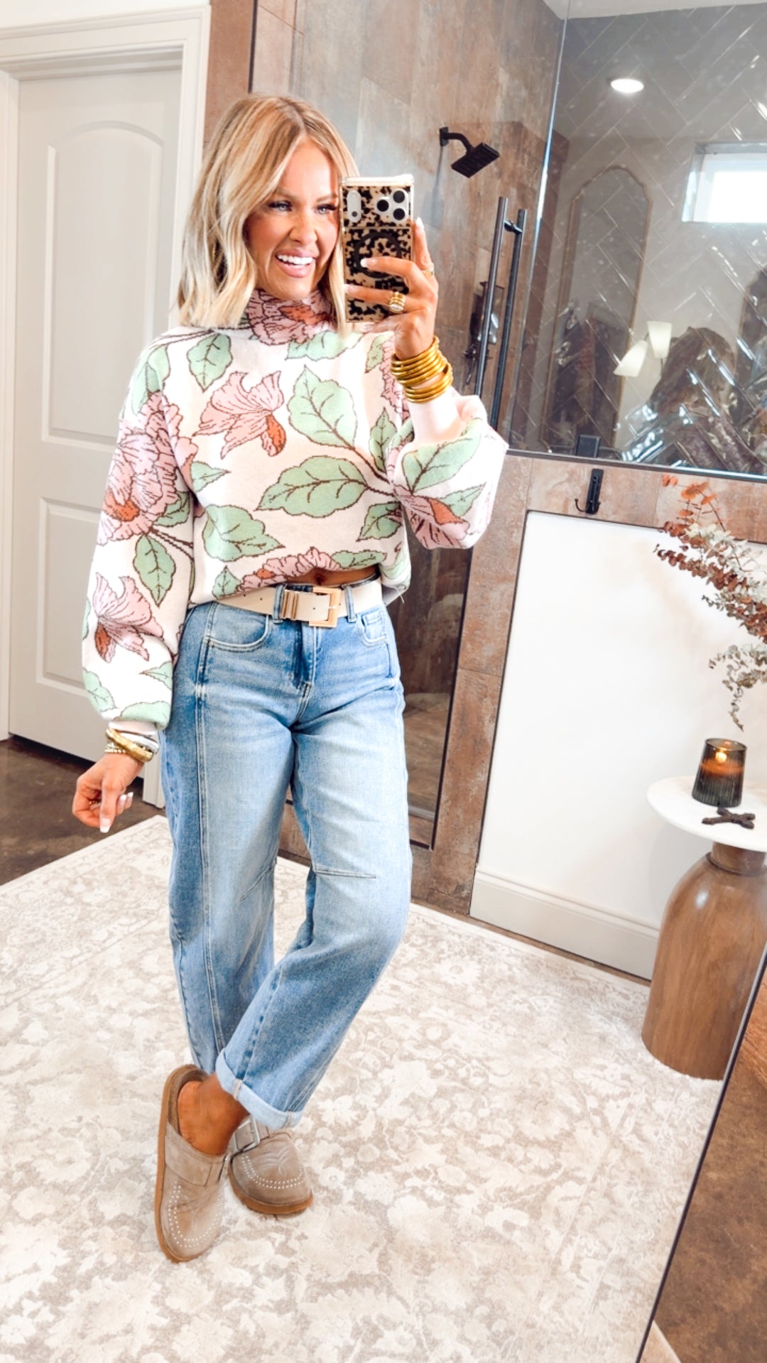 Harper Floral Mock Neck