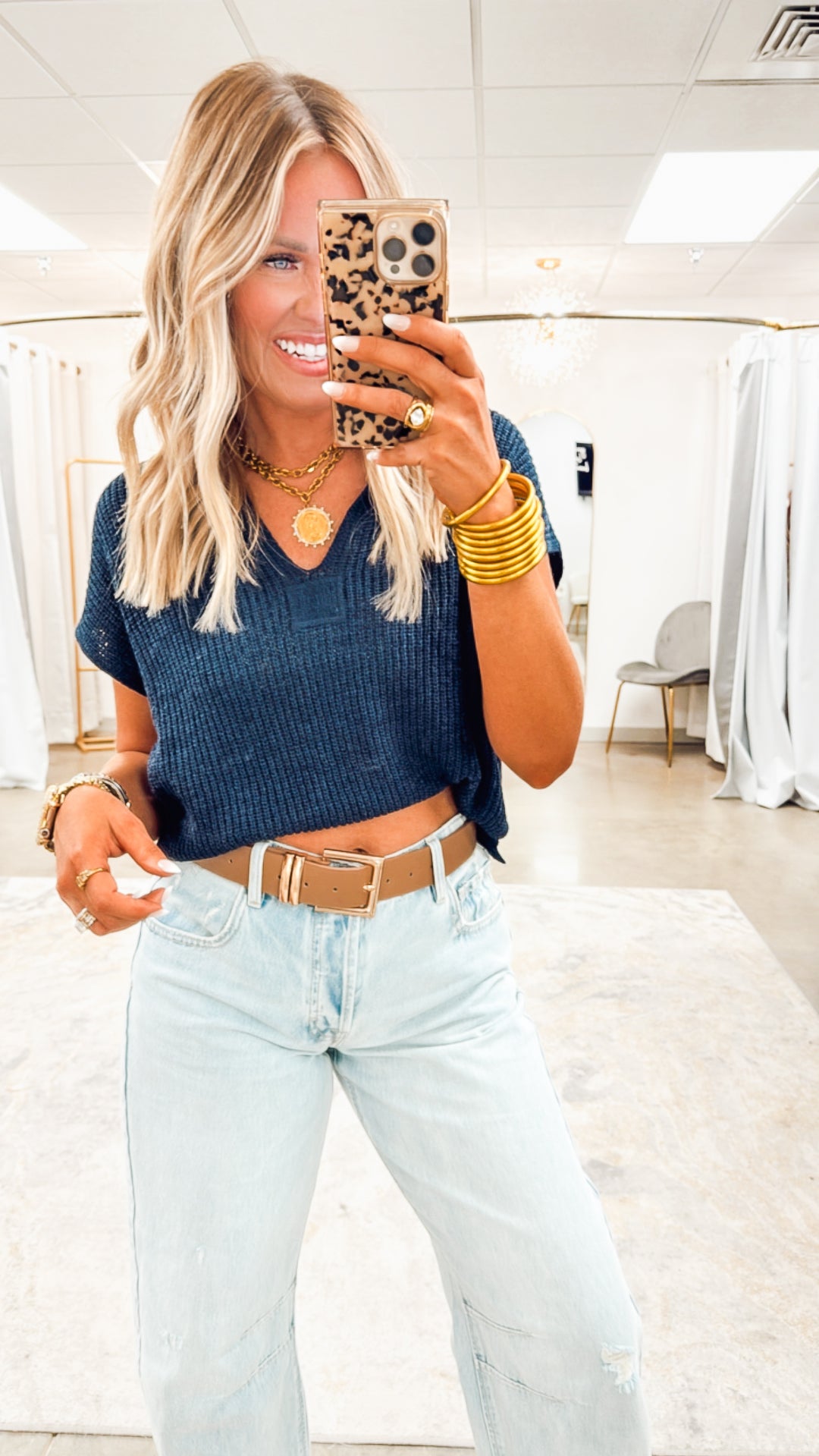 Sonoma Sweater Top-Navy