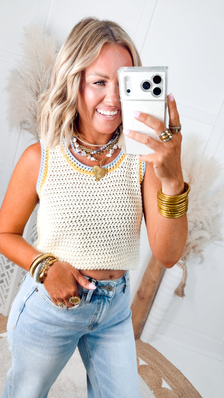 The Sunbeam Crochet Tank-Butter