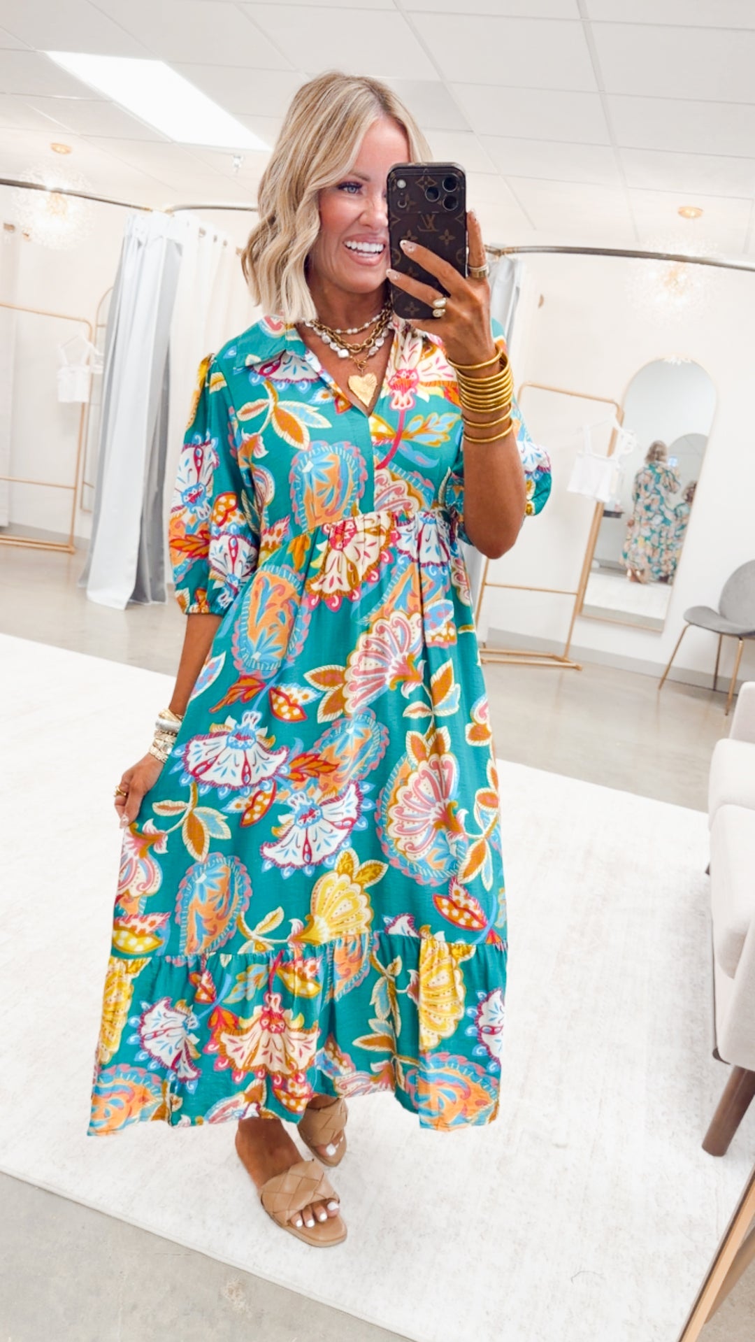 The Vespera Paisley Midi Dress