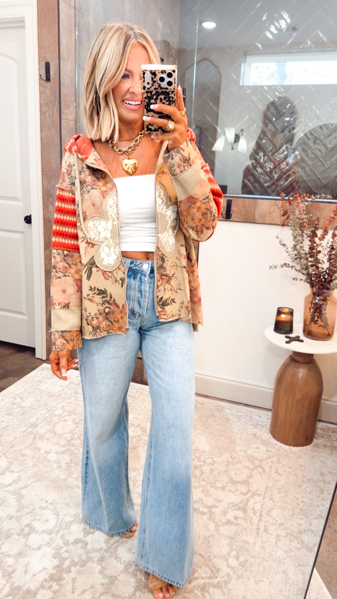 Floral Patchwork Hooded Jacket