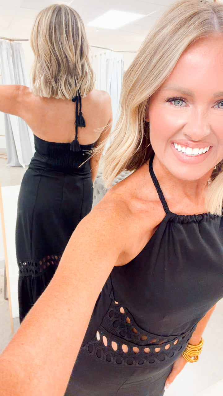 The Lace Allure Dress-Black