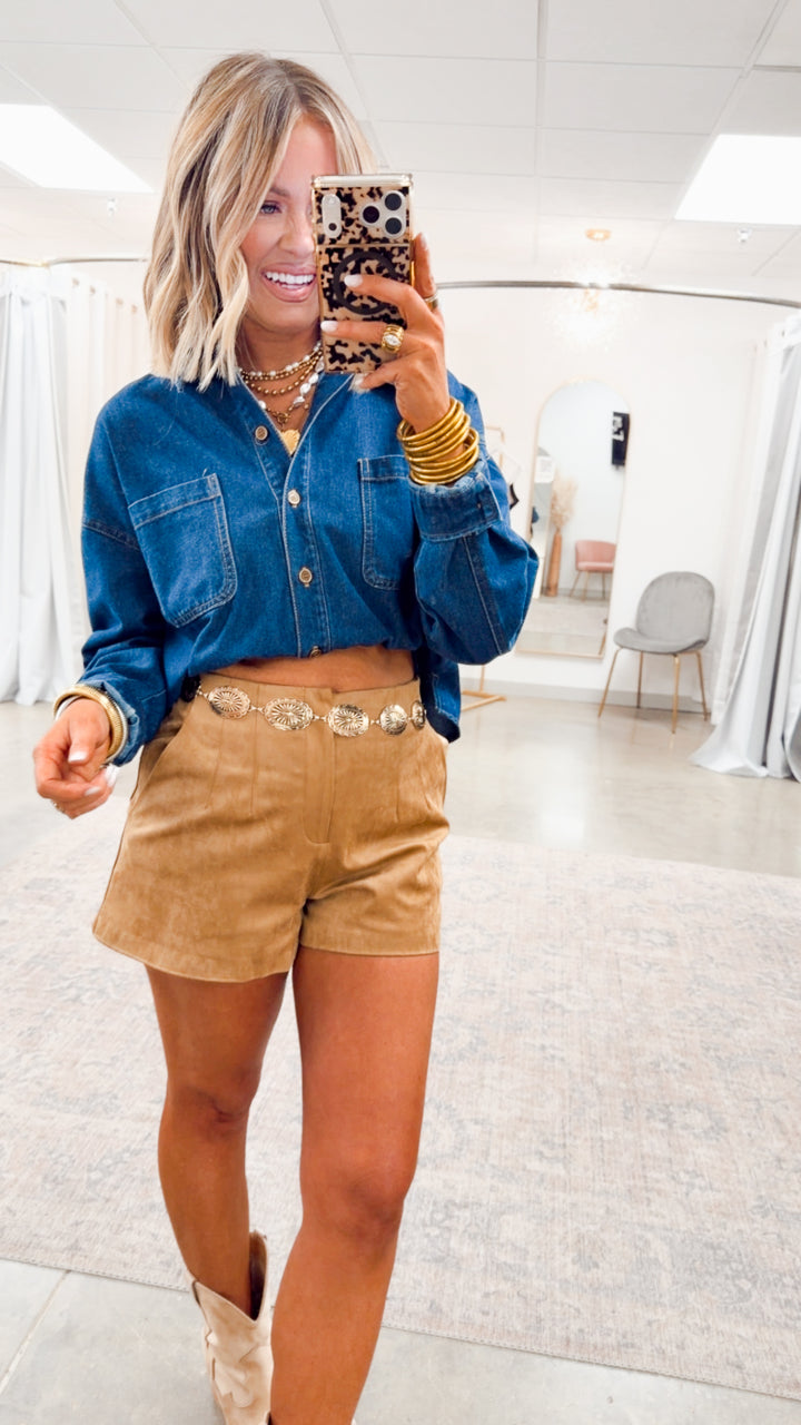 The Lariat Shorts-Tan