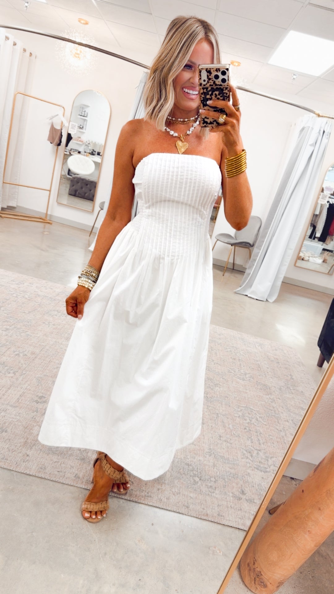 The Prescott Strapless Midi Dress