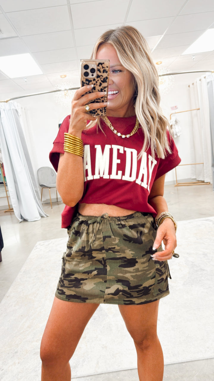 The Gameday Cropped Sweat Tee