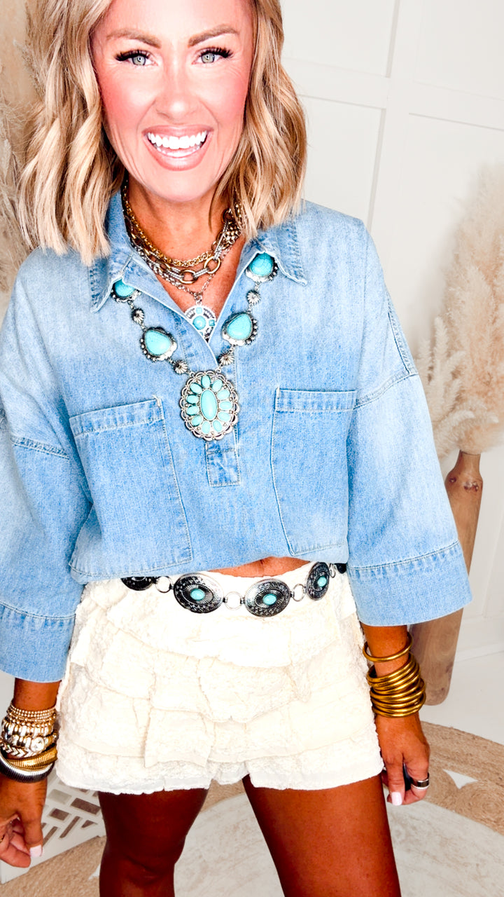 The Maris Denim Top