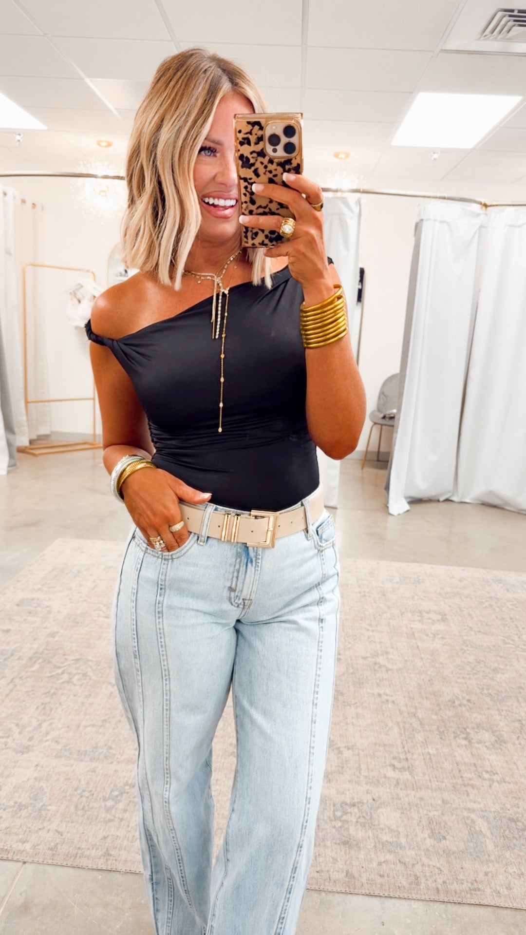 Claire Off Shoulder Top-Black