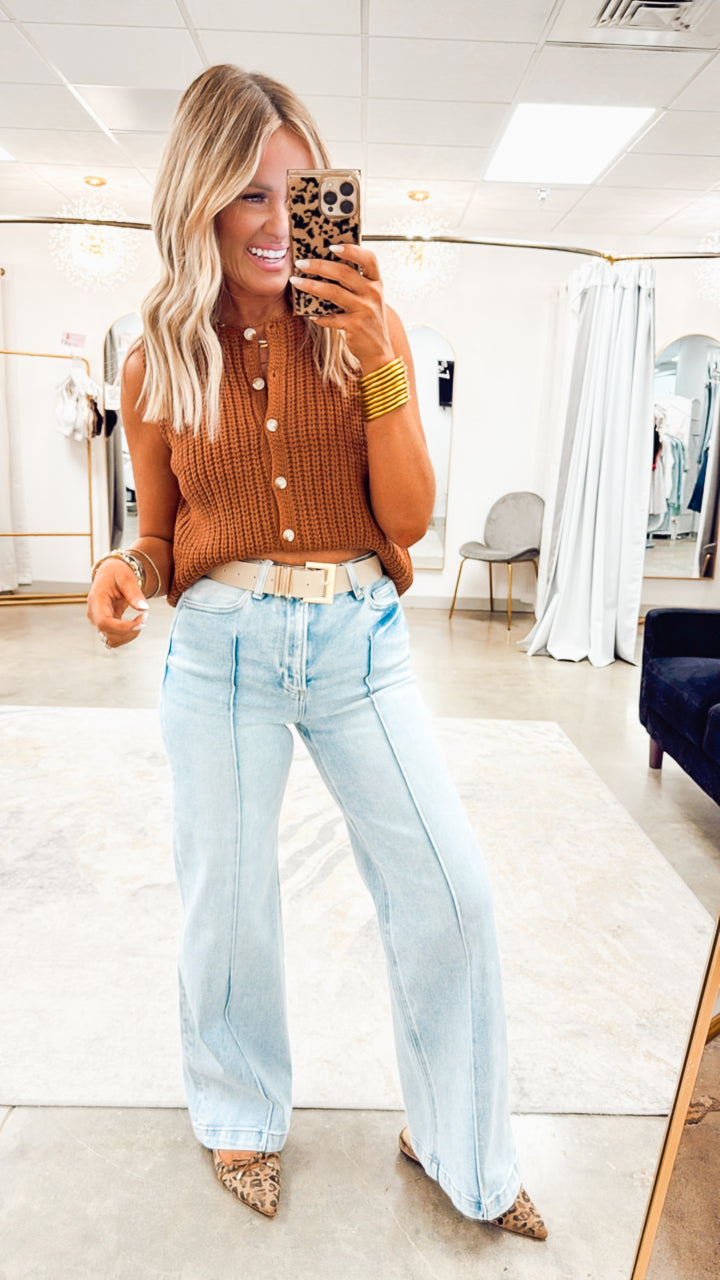 Jessie Pintuck Detailed Jeans-Light