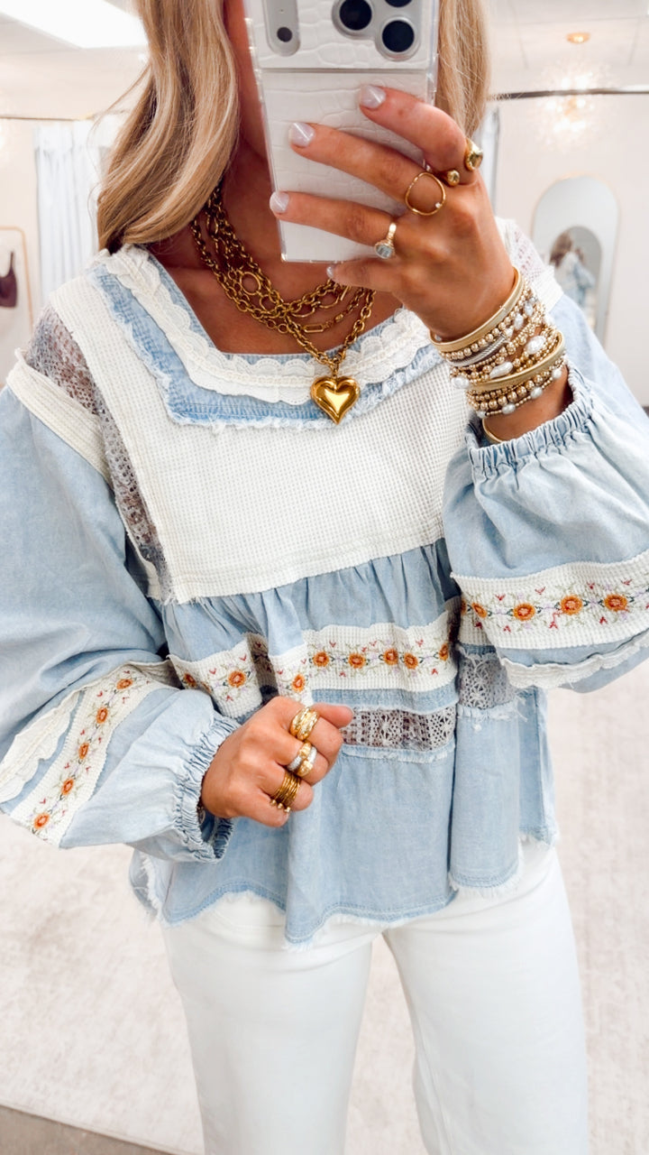 The Delilah Top-Denim