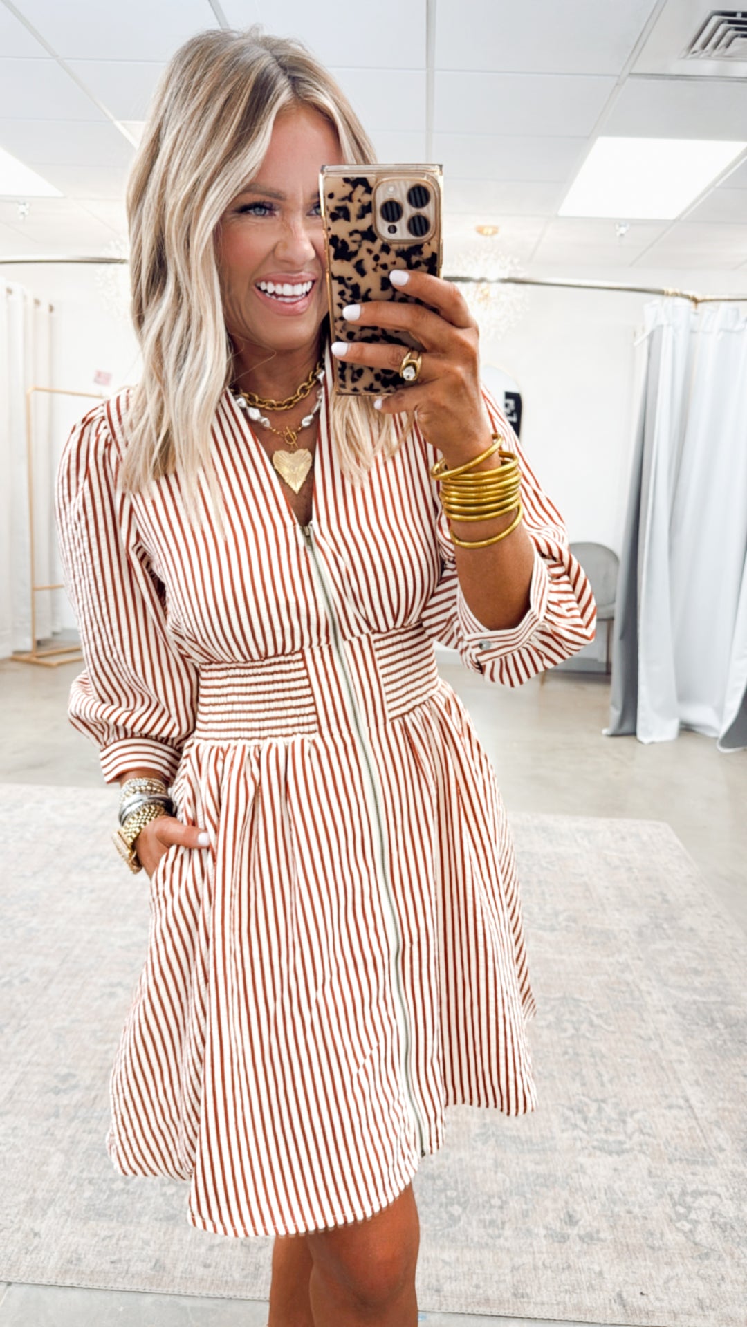 Lena Mini Dress-Rust