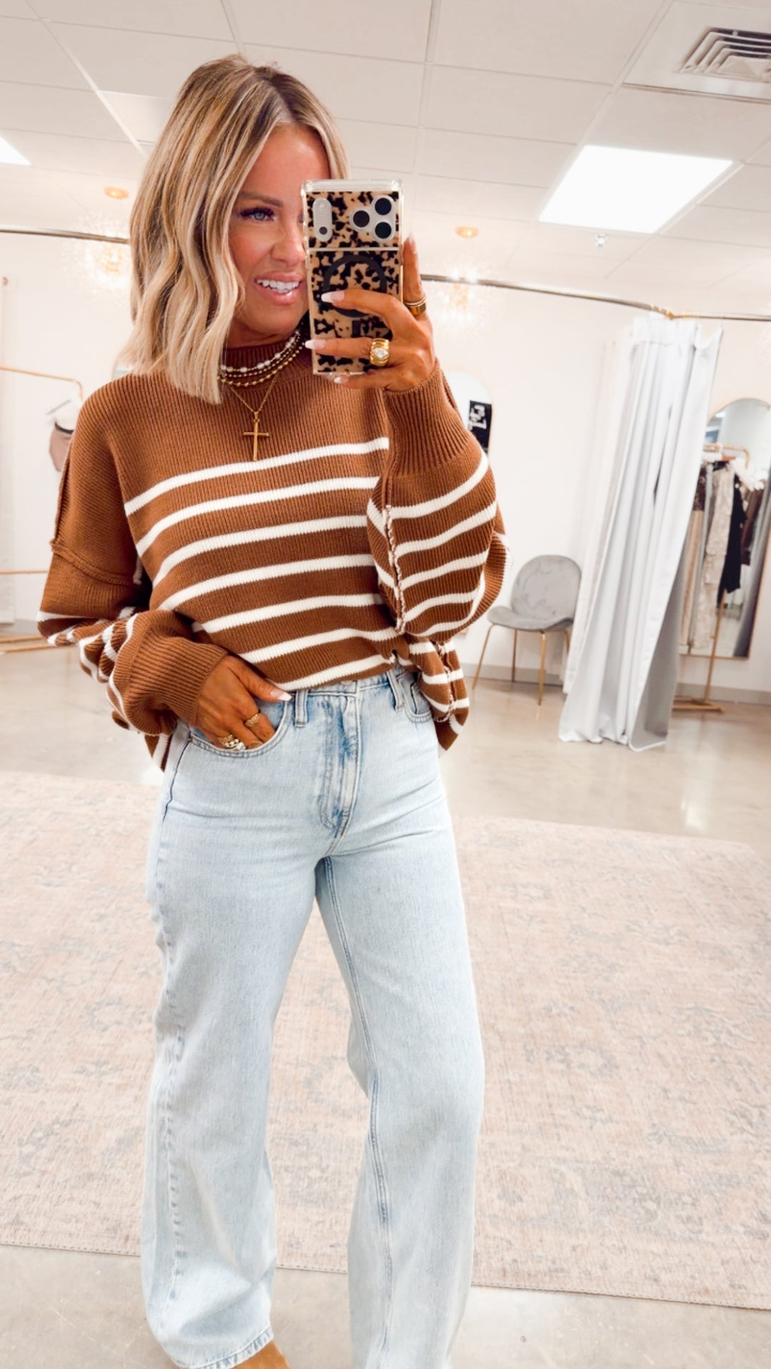 The Camel Stripe Pullover