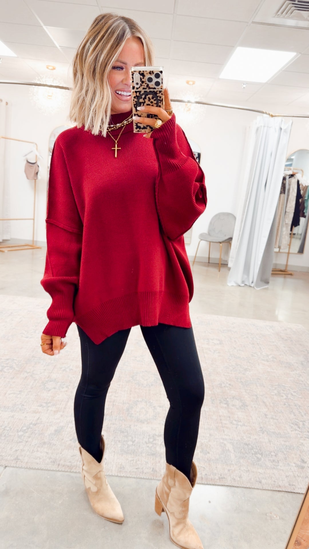 Cabernet Chill Mock Neck Sweater