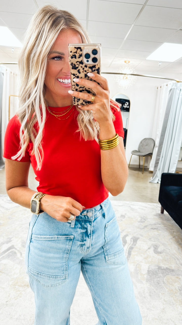 Casual Cropped Top-Ruby